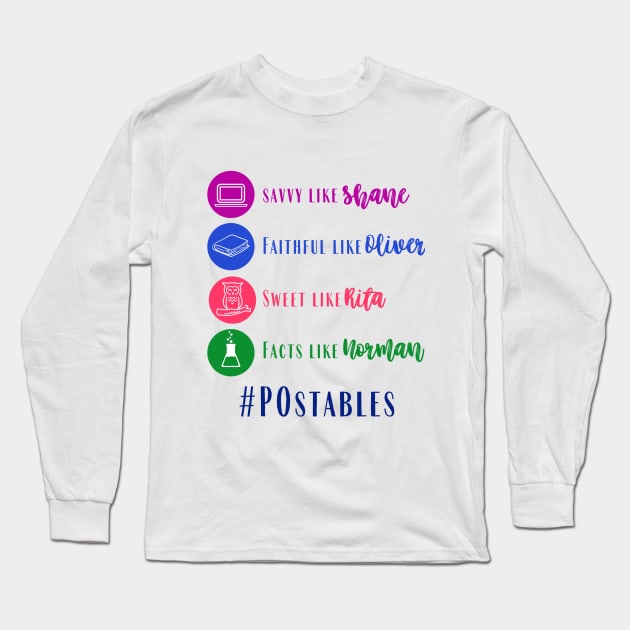 POstables - Shane, Oliver, Rita and Norman (Color Version) Long Sleeve T-Shirt by Hallmarkies Podcast Store